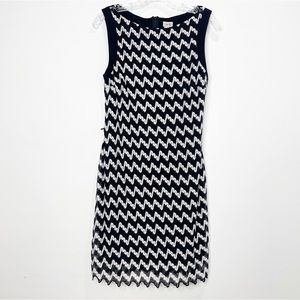 Caché Chevron Mesh Crochet Sheath Dress Size 10